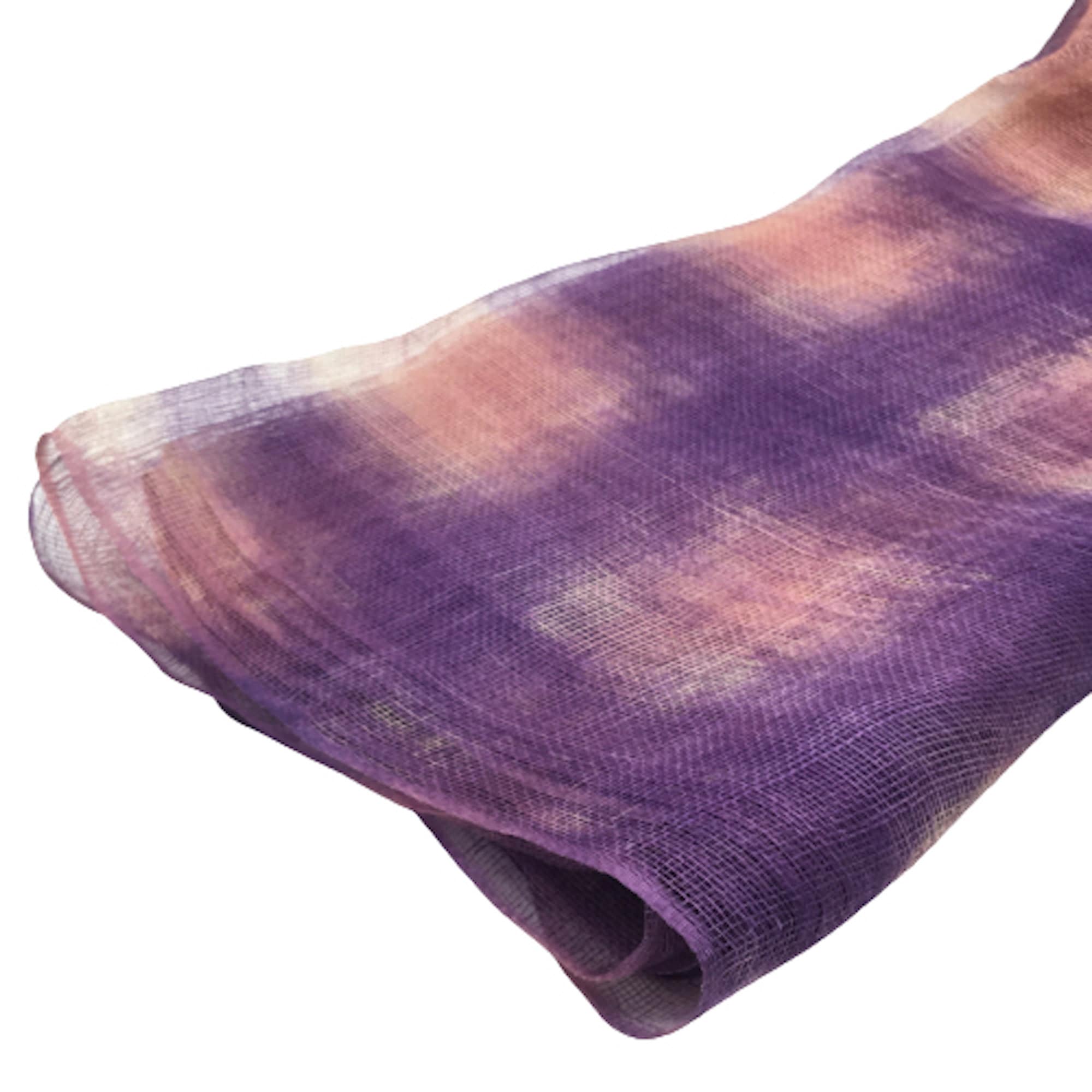 Sinamay Fabric Violet&Pink Print for Millinery and Hat Making - 1 meter x90 cm